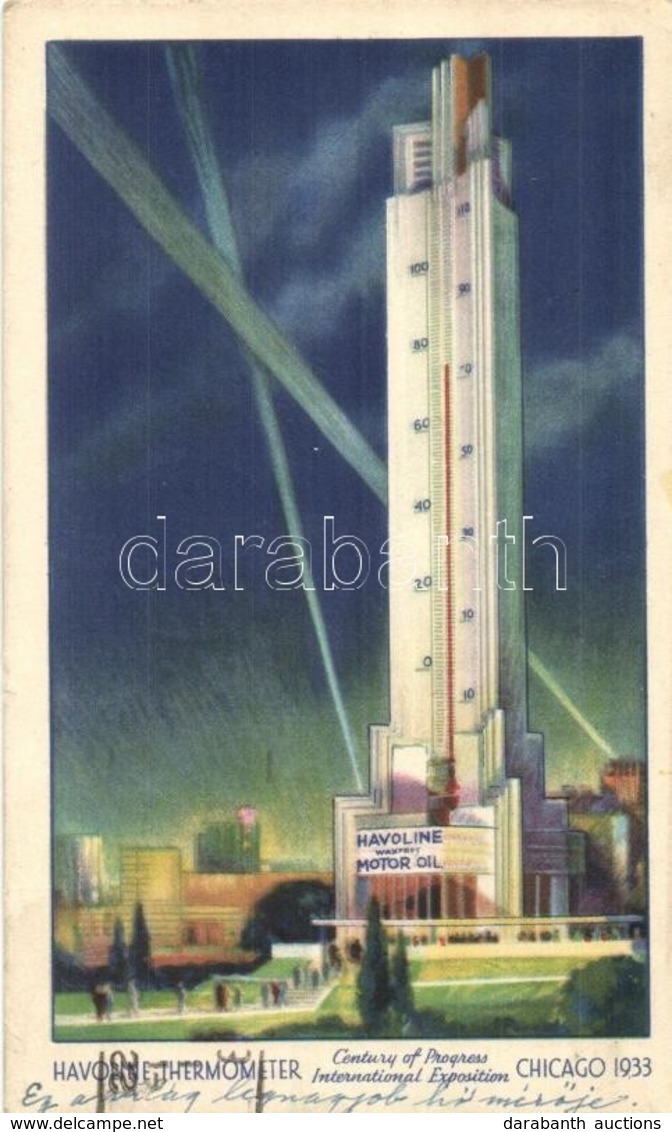 T2/T3 1933 Chicago, Havoline Thermometer. Century Of Progress International Exposition (EK) - Zonder Classificatie