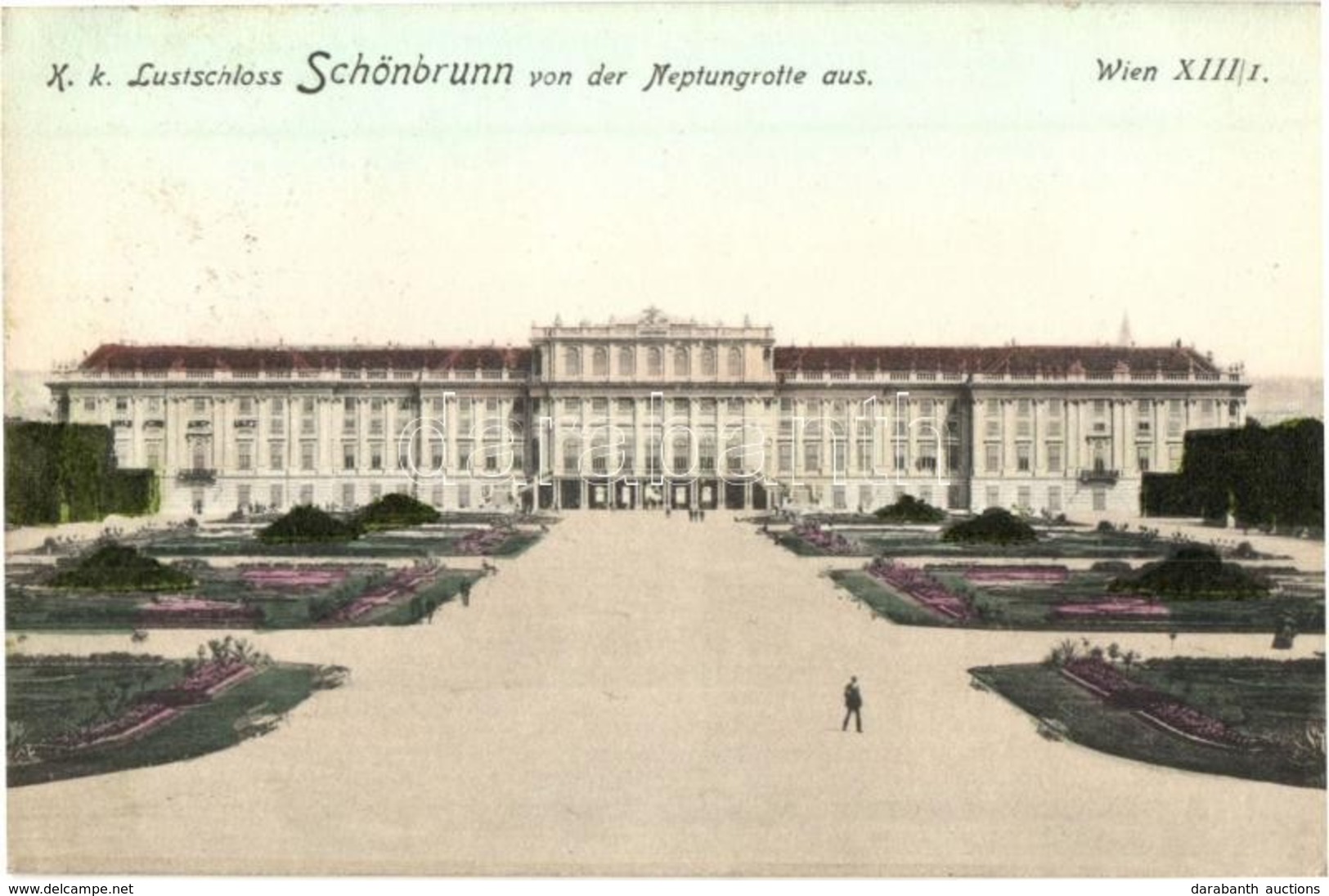 T2 Vienna, Wien XIII. K. K. Lustschloss Schönbrunn Von Der Neptungrotie Aus. P. Ledermann 1910. / Castle Park - Zonder Classificatie