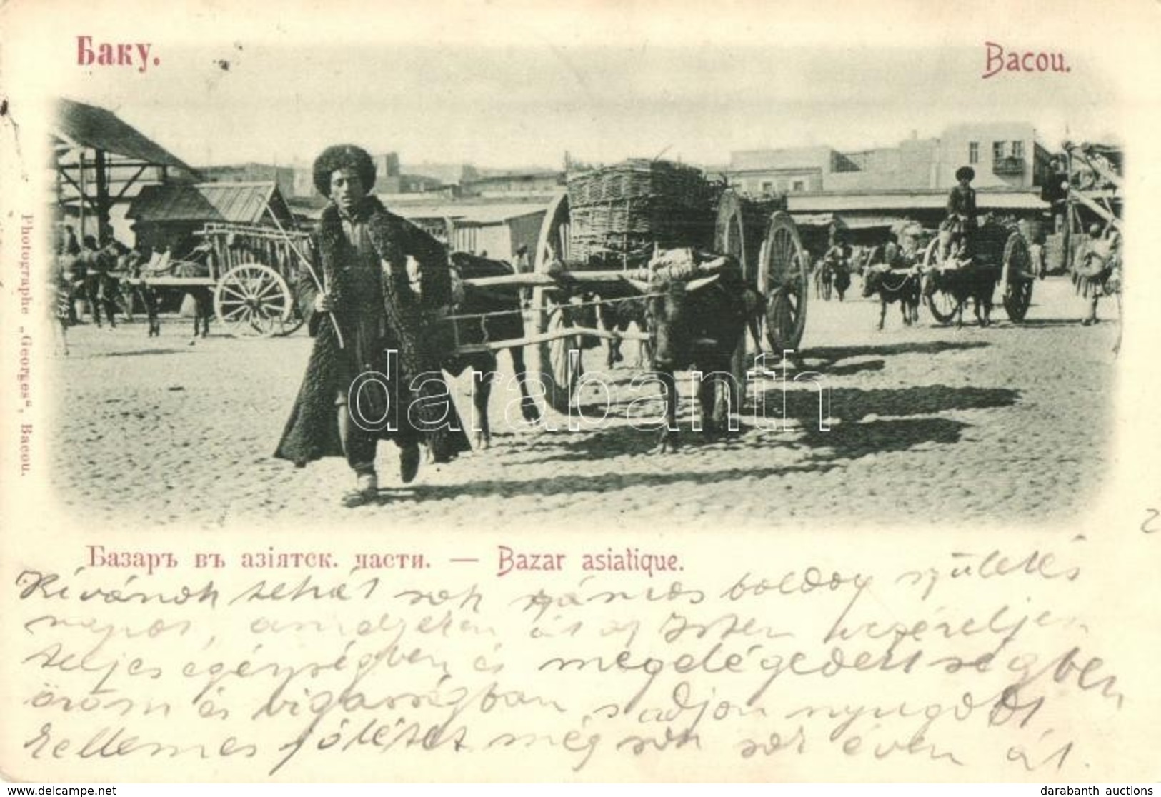 T2 1903 Baku, Bacou; Bazar Asiatique / Asian Bazaar, Vendor With Cart, Folklore - Unclassified