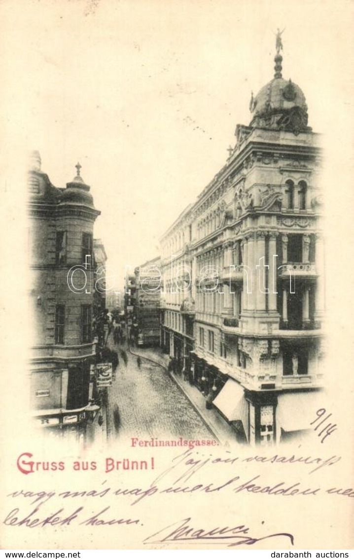 T2 1900 Brno, Brünn; Ferdinandsgasse / Street View, Shops - Zonder Classificatie