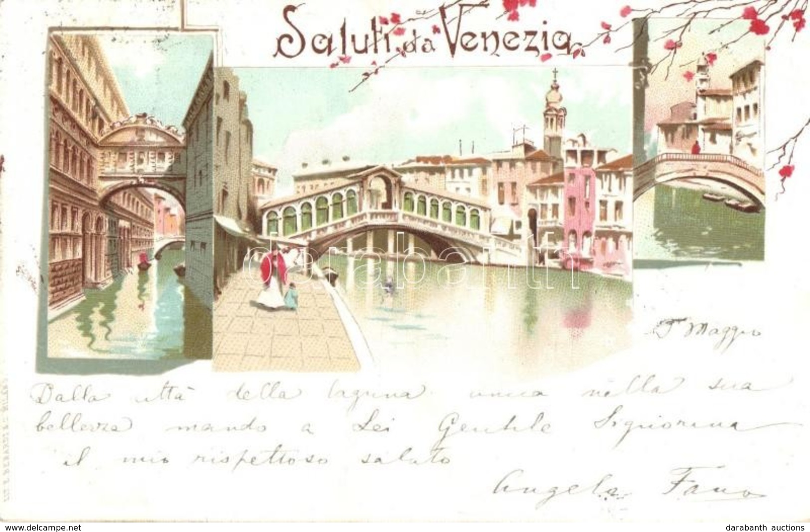 T2 1898 Venice, Venezia; Ponte Dei Sospiri / Bridge Of Sighs. E. Berardi & Co. Litho - Zonder Classificatie
