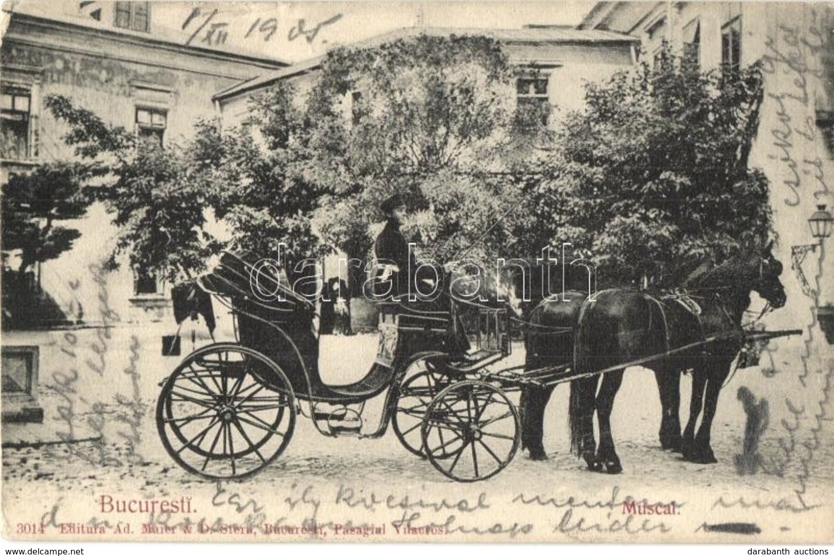 T2/T3 1905 Bucharest, Bukarest, Bucuresti; Muscal / Fiacre, Horse-drawn Carriage. Editura Ad. Maier & D. Stern (EK) - Zonder Classificatie