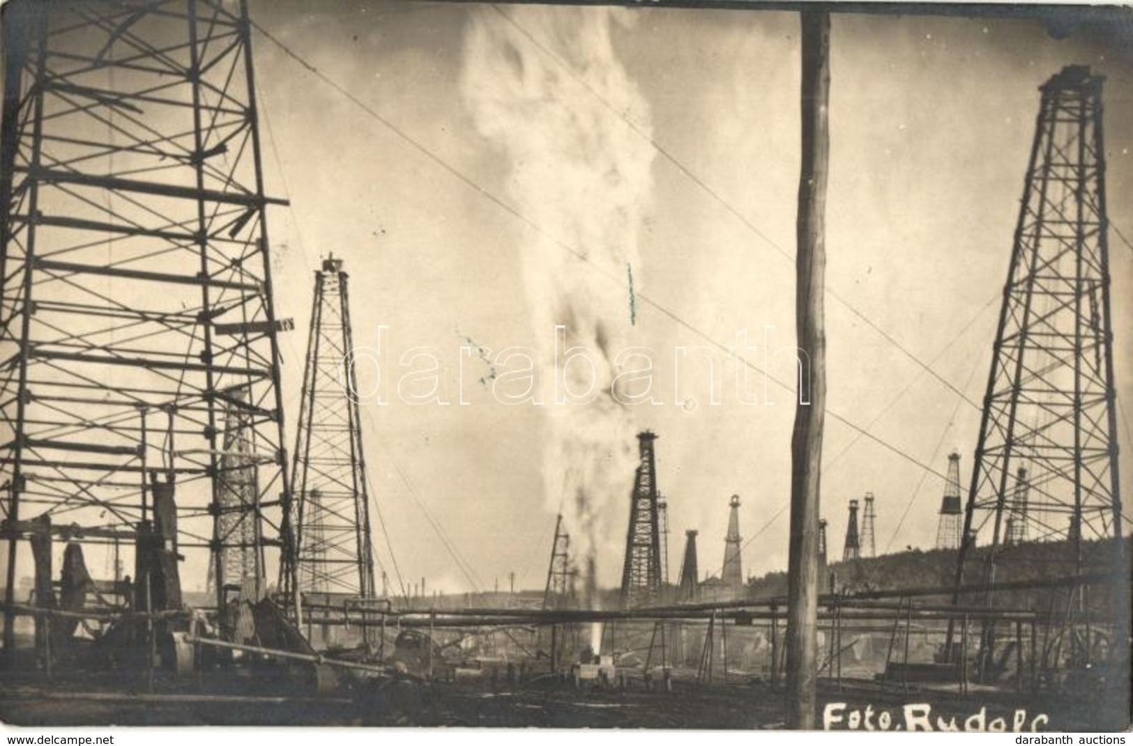 T2 1929 Moreni, Great Oil Fire At The Petroleum Field; Foto Rudolf Photo - Zonder Classificatie