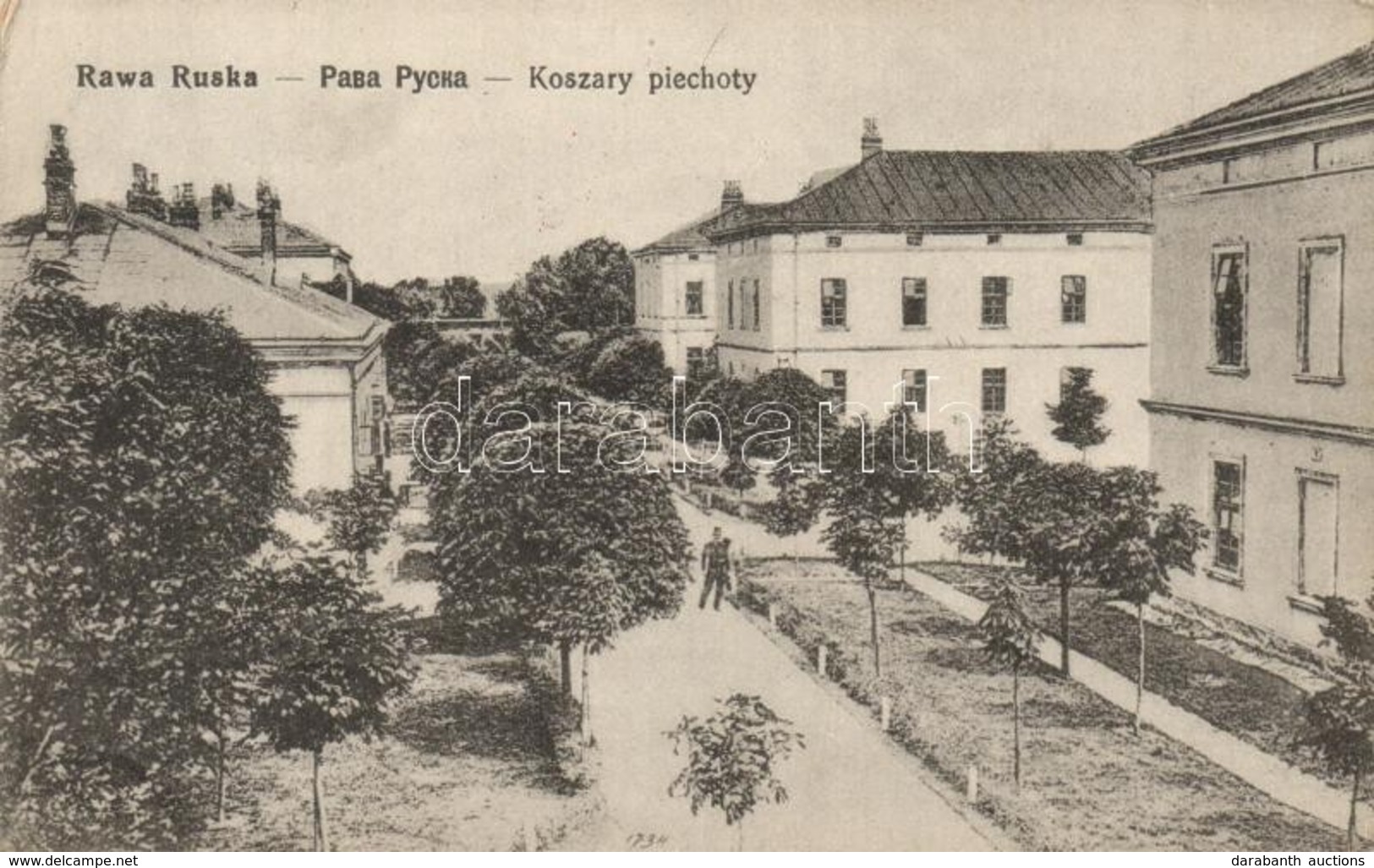 T2/T3 1915 Rava-Ruska, Rawa Ruska; Koszary Piechoty / Austro-Hungarian K.u.K. Military Infantry Barracks + K.U.K. MILITA - Zonder Classificatie