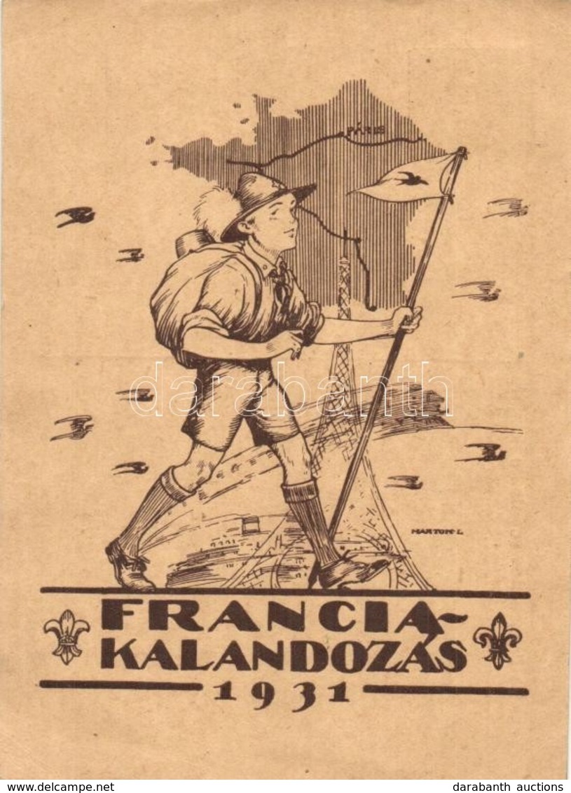 T2/T3 1931 Francia Kalandozás. 'Élet' Irodalmi és Nyomda Rt. Kiadása / Tour De France Des Scouts De Hongie / Hungarian S - Zonder Classificatie