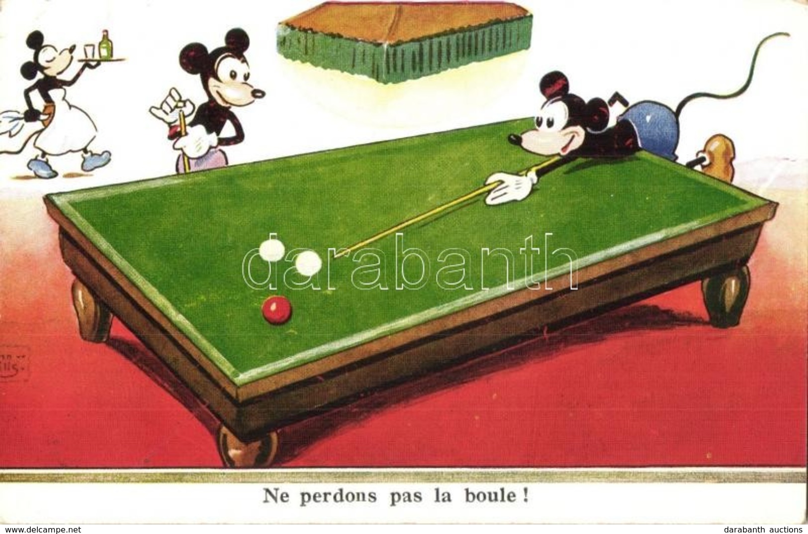 * T2/T3 Ne Perdons Pas La Boule! / 'Don't Lose The Ball!' Mickey Mouse Playing Billiard, Pool, Cue Sports (fa) - Zonder Classificatie