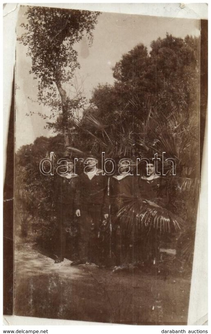 ** 2 Db Első Világháborús Fotó Osztrák-magyar Matrózokról / 2 WWI Photo Postcards Of Austro-Hungarian Navy Mariners / K. - Zonder Classificatie