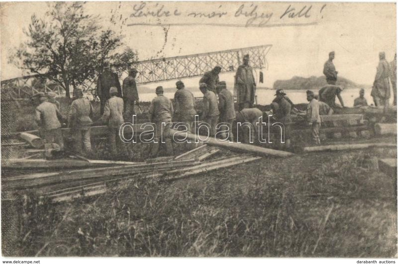 T2 Serbischer Kriegsschauplatz. Österr-ung. Pioniere Mit Dem Wiederaufbau Der Gesprengten Savebrücke Beschäftigt / WWI K - Zonder Classificatie