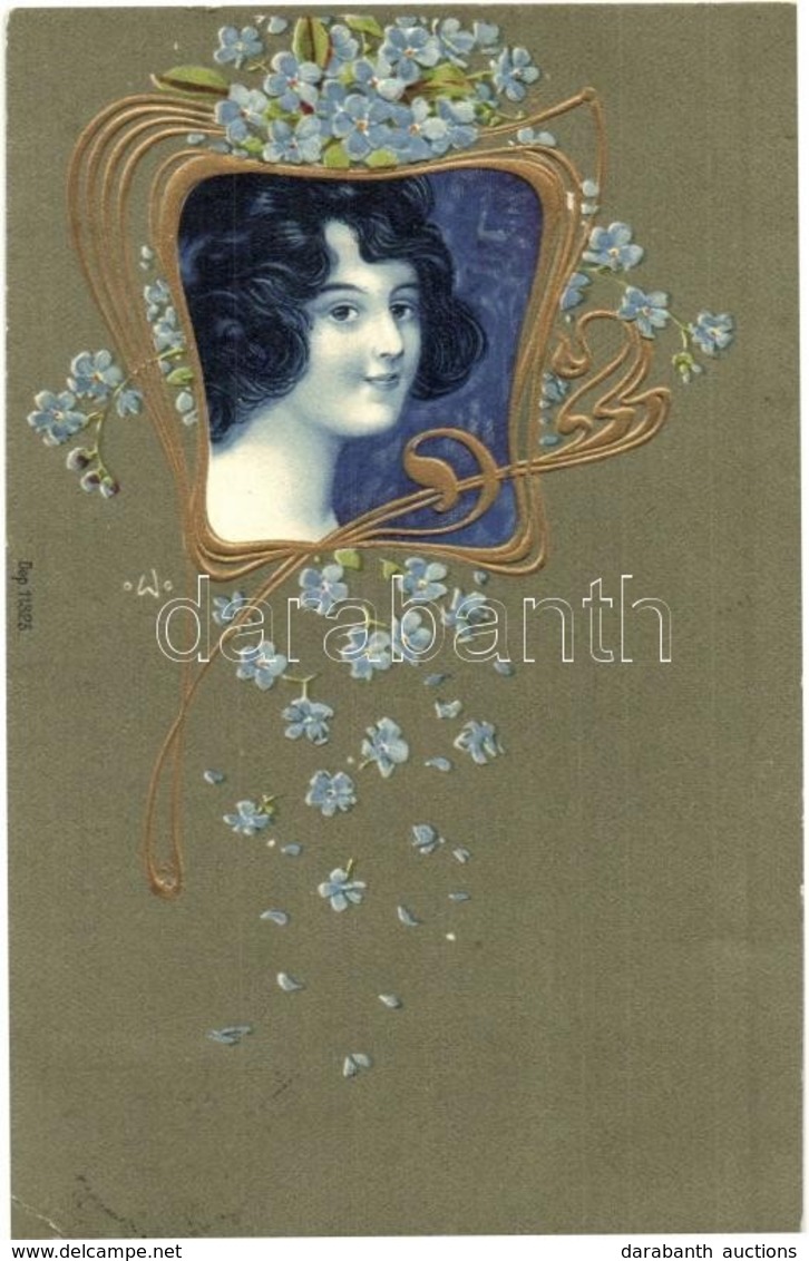 T2/T3 Raphael Kirchner Style Embossed Art Postcard (EK) - Zonder Classificatie