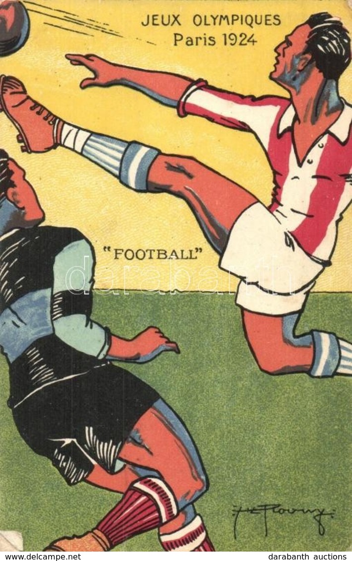 ** T2/T3 1924 Paris, Jeux Olympiques. Football / 1924 Summer Olympics Advertisement Postcard. L. Pautauberge Litho S: H. - Zonder Classificatie