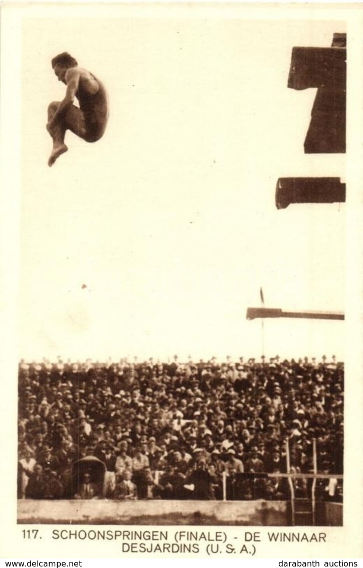 ** T1 1928 Amsterdam, Olympische Spelen. Schoonspringen (Finale) De Winnaar Desjardins (USA) / 1928 Summer Olympics. Div - Ohne Zuordnung