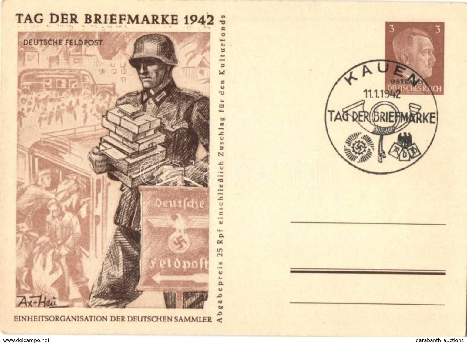 * T2/T3 1942 Tag Der Briefmarke, Deutsche Feldpost. Einheitsorganisation Der Deutschen Sammler / WWII Day Of The German  - Zonder Classificatie