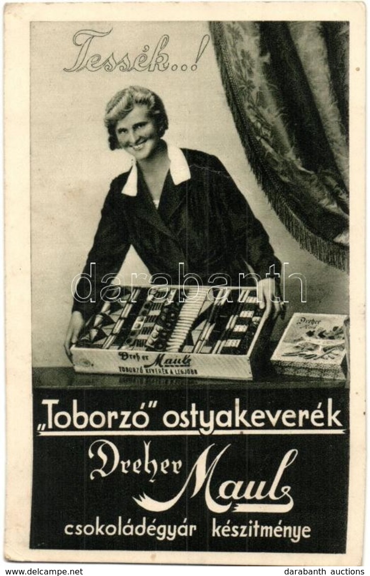 T2/T3 Toborzó Ostyakeverék. Dreher Mauls Csokoládégyár Reklámlapja / Hungarian Chocolate Wafer Advertisement (EK) - Zonder Classificatie