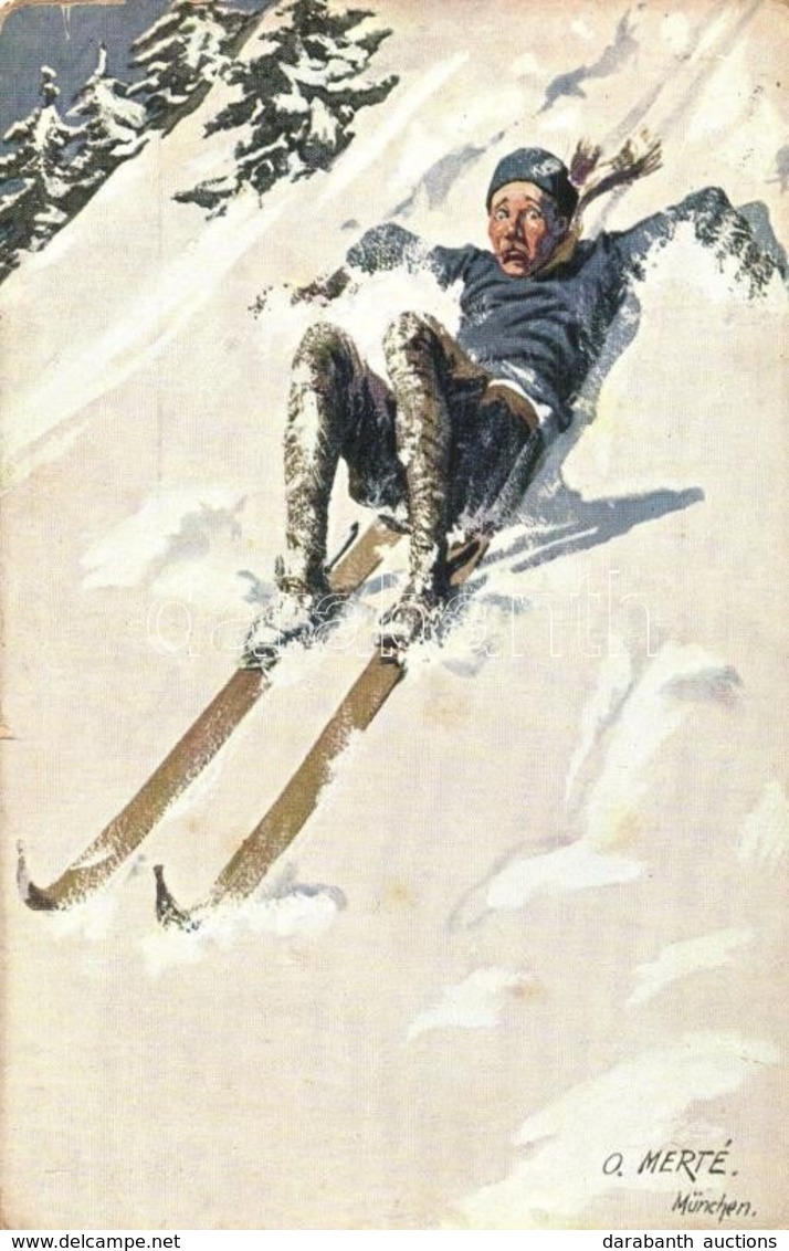 T2/T3 1910 Winter Sport, Skiing. Serie 574. S: O. Merté (fl) - Zonder Classificatie