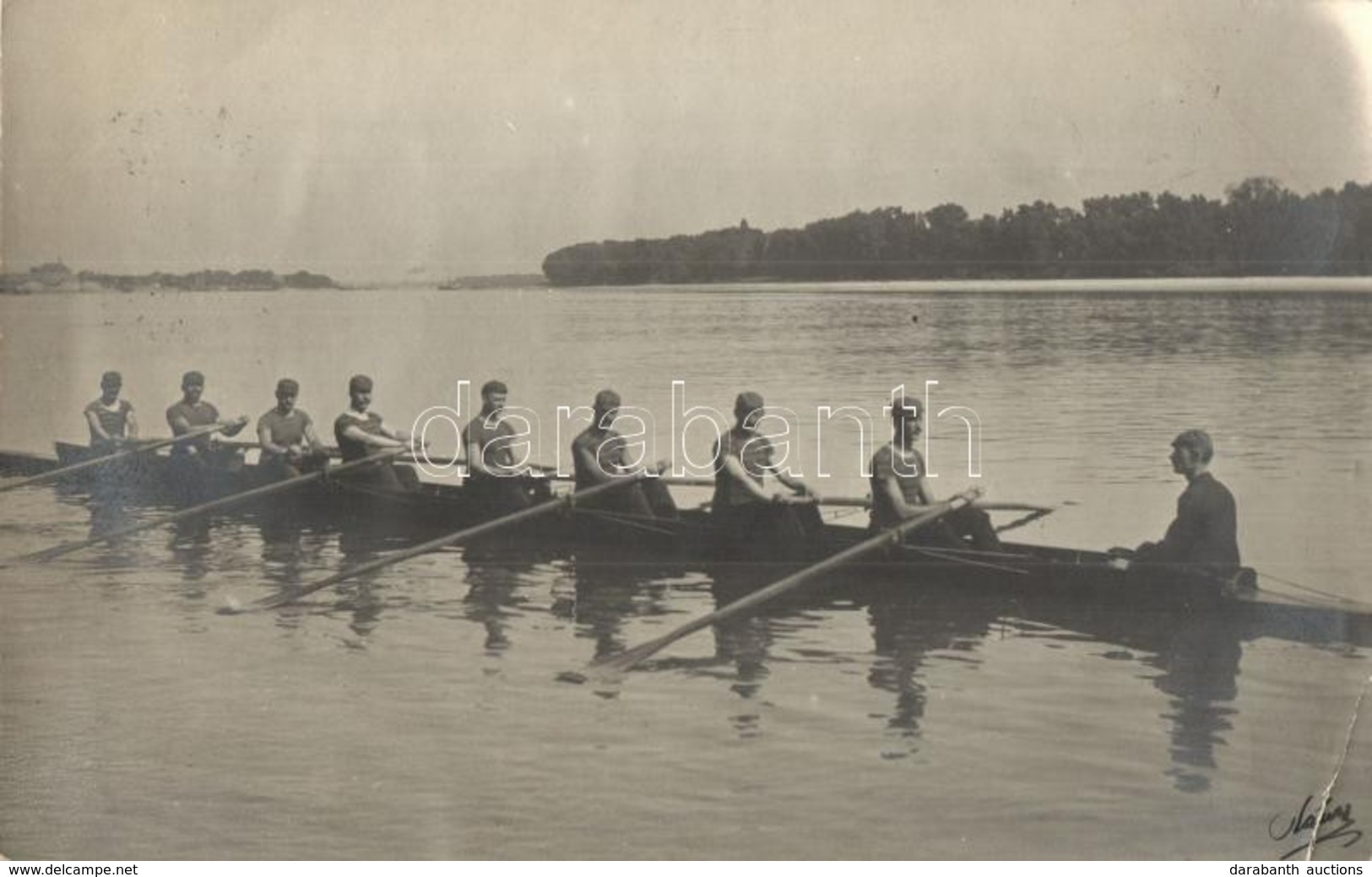 T2/T3 1899 Budapest, Evezősök Edzése A Dunán / Rowing Training On The Danube, Sport. Photo (EK) - Zonder Classificatie
