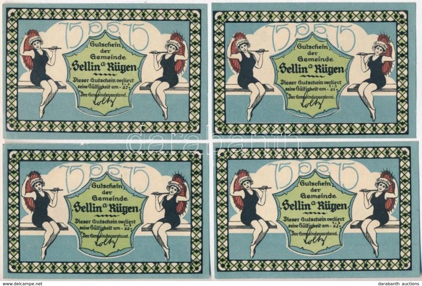 Németország / Weimari Köztársaság / Sellin ~1922. 75pf (4xklf) Szükségpénz T:I,I-
Germany / Weimar Republic / Sellin ~19 - Zonder Classificatie