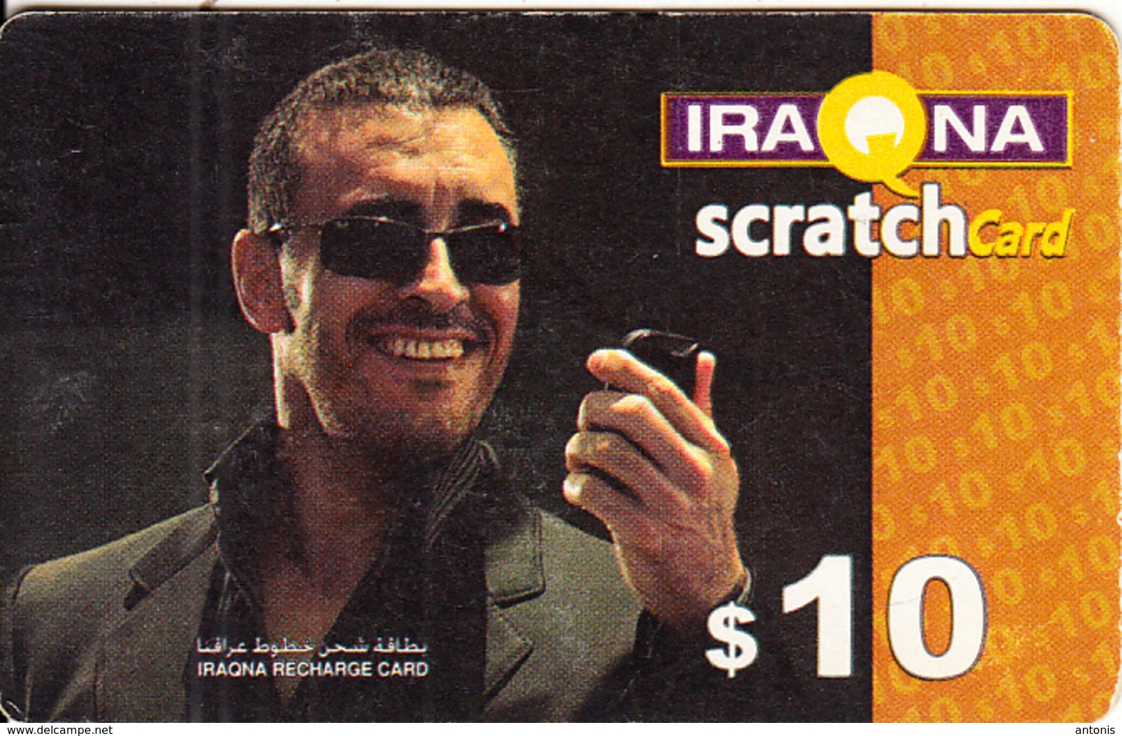 IRAQ - Man On Phone, Iraqna Recharge Card $10, Exp.date 31/12/06, Used - Irak