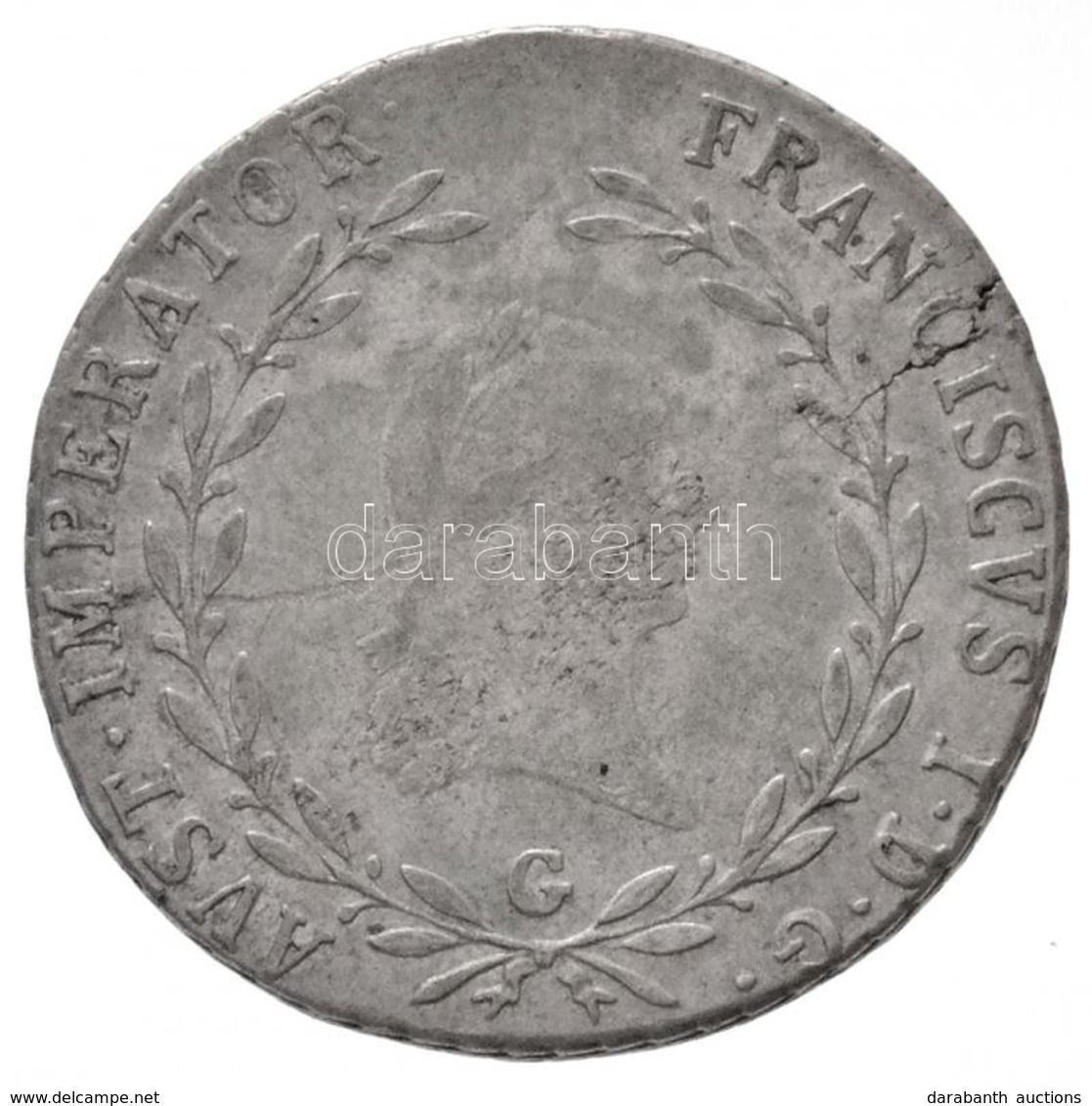 1820G 20kr Ag 'I. Ferenc' Nagybánya (6,59g) T:2- Rep. / 
Hungary 1820G 20 Kreuzer Ag 'Franz I' Baia Mare (6,59g) C:VF Cr - Zonder Classificatie