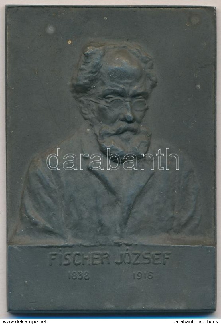 ~1916. 'Fischer József 1838-1916' Zn Emlékplakett (49x70mm) T:1- Kis Oxidáció - Zonder Classificatie