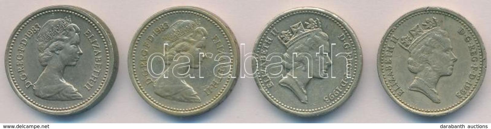 Nagy-Britannia 1983-1993. 1Ł (4x) T:2,2-
Great Britain 1983-1993. 1 Pound (4x) C:XF,VF - Zonder Classificatie
