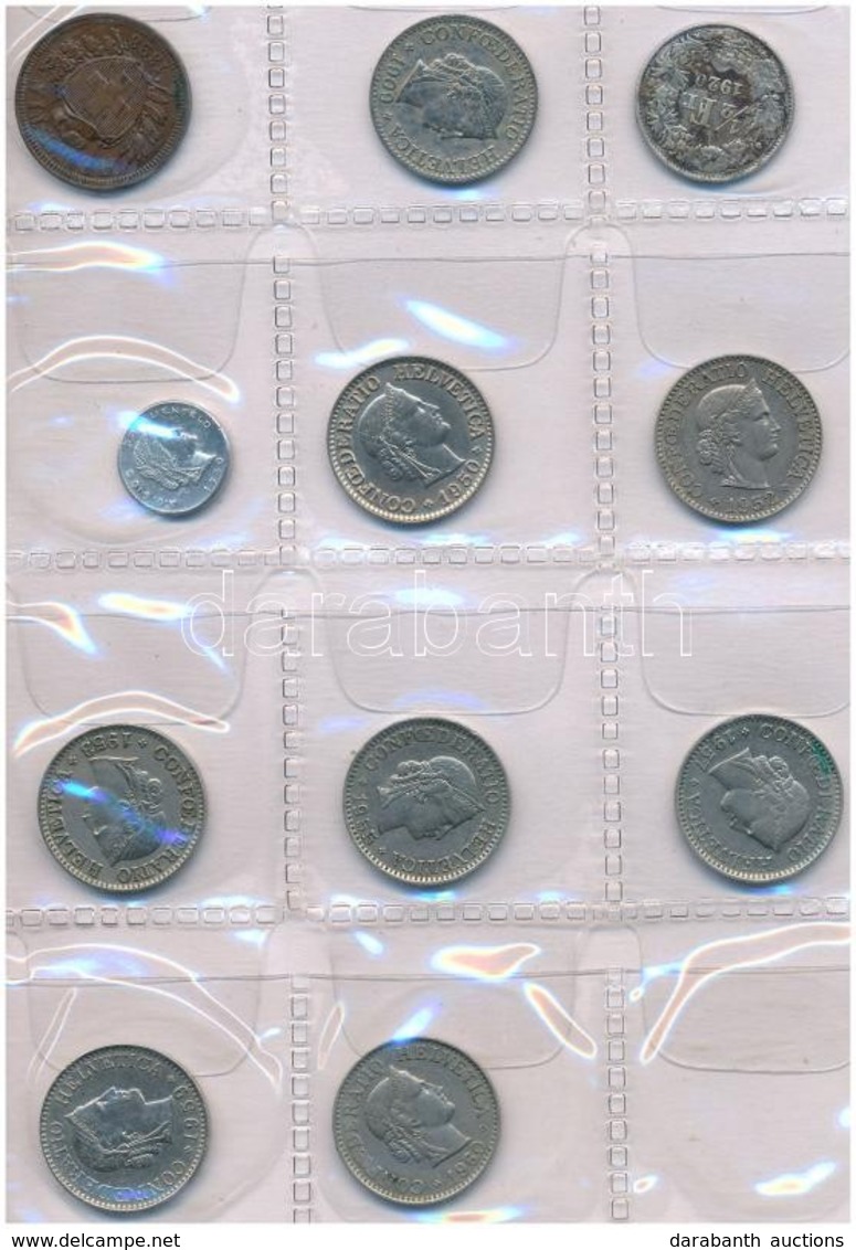 Svájc 33db-os Vegyes Fémpénz Tétel, Közte 1db Ezüst, Kis Albumban T:2,2-
Switzerland 33pcs Of Various Coins, Including 1 - Zonder Classificatie