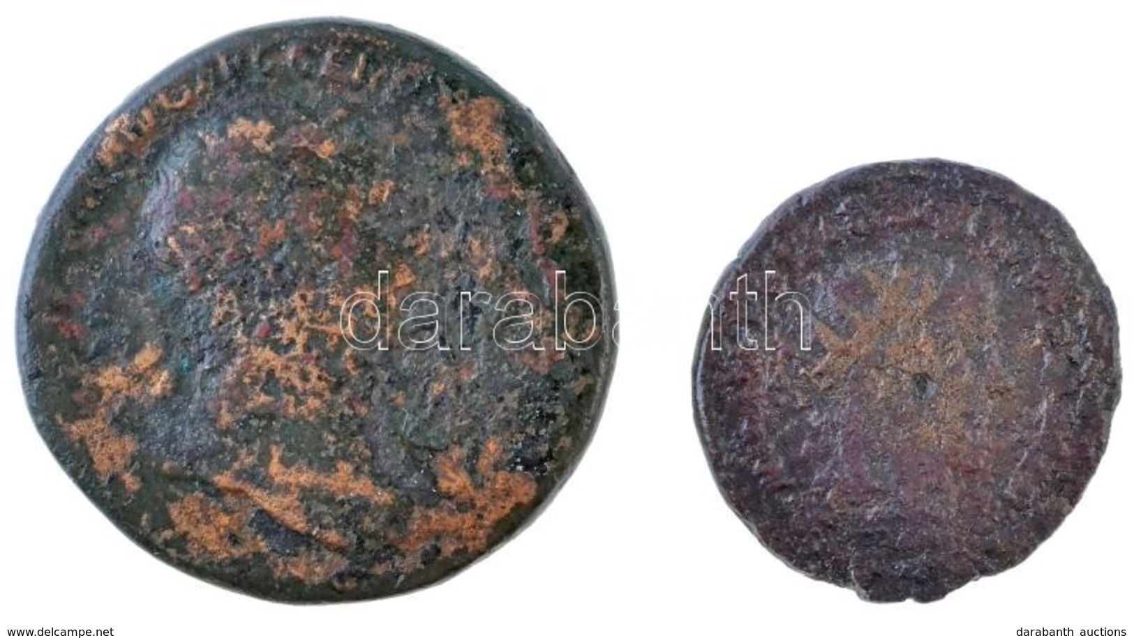 2db Klf Római érme, Közte Róma / Traianus 103-111. AE Sestertius (25,2g) T:3
2pcs Of Diff Roman Coins, Including Rome /  - Zonder Classificatie