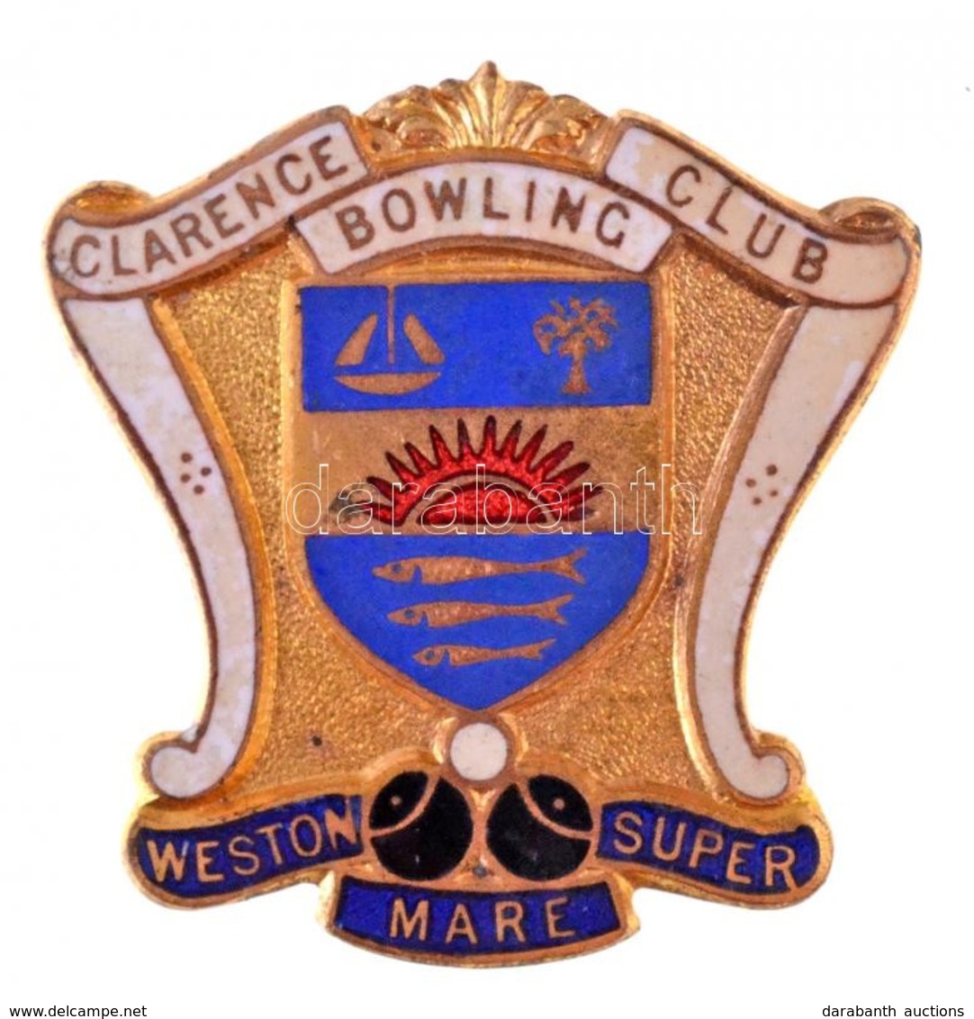 Nagy-Britannia DN 'Clarence Bowling Club - Weston Super Mare' Zománcozott Jelvény Bowling Klub Jelvény, 'H.W. Miller Ltd - Zonder Classificatie