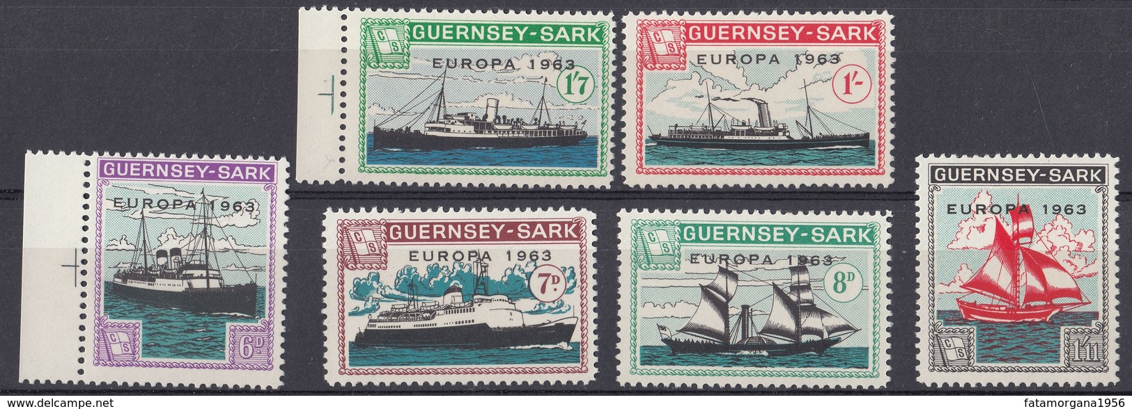 GUERNSEY Local Mail To SARK - 1963 - Europa - Serie Completa Di 6 Valori MNH Con Margini Di Foglio, Come Da Immagine. - Guernesey