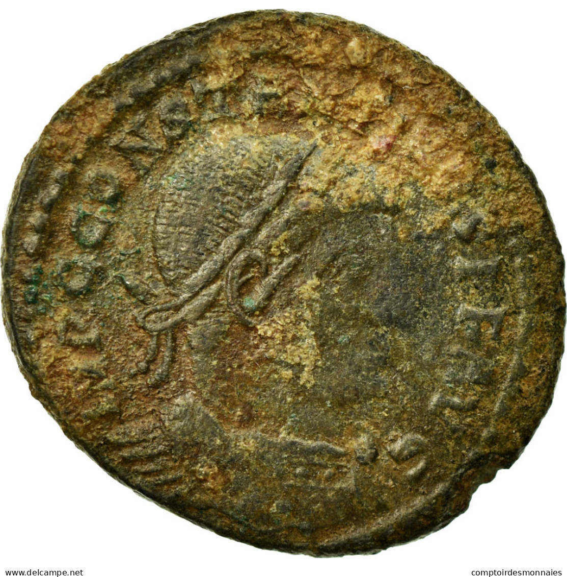 Monnaie, Constantin I, Follis, 312-313, Ostia, TB+, Bronze, RIC:89 - L'Empire Chrétien (307 à 363)