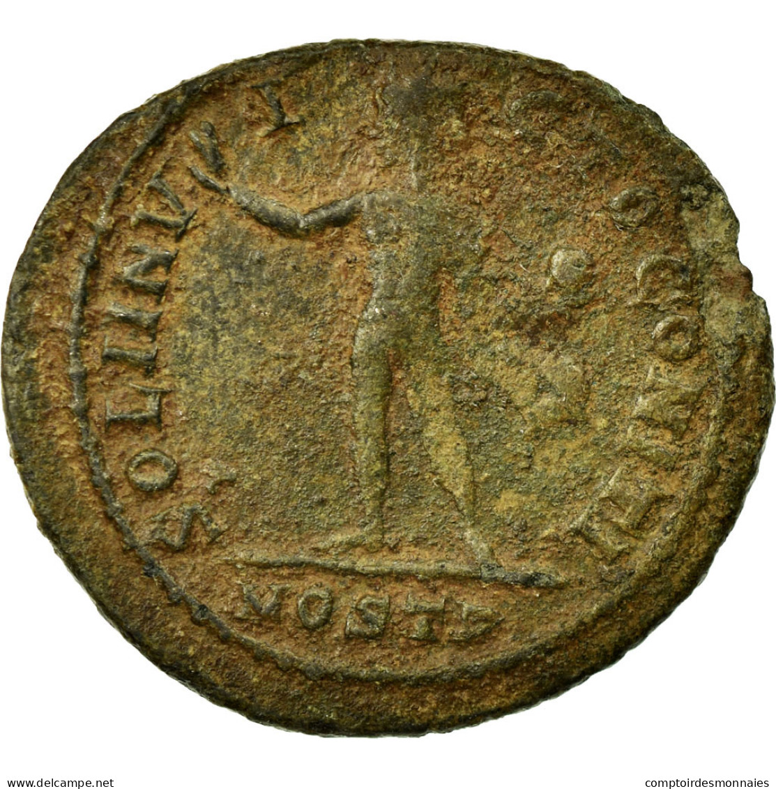 Monnaie, Constantin I, Follis, 312-313, Ostia, TB+, Bronze, RIC:89 - L'Empire Chrétien (307 à 363)