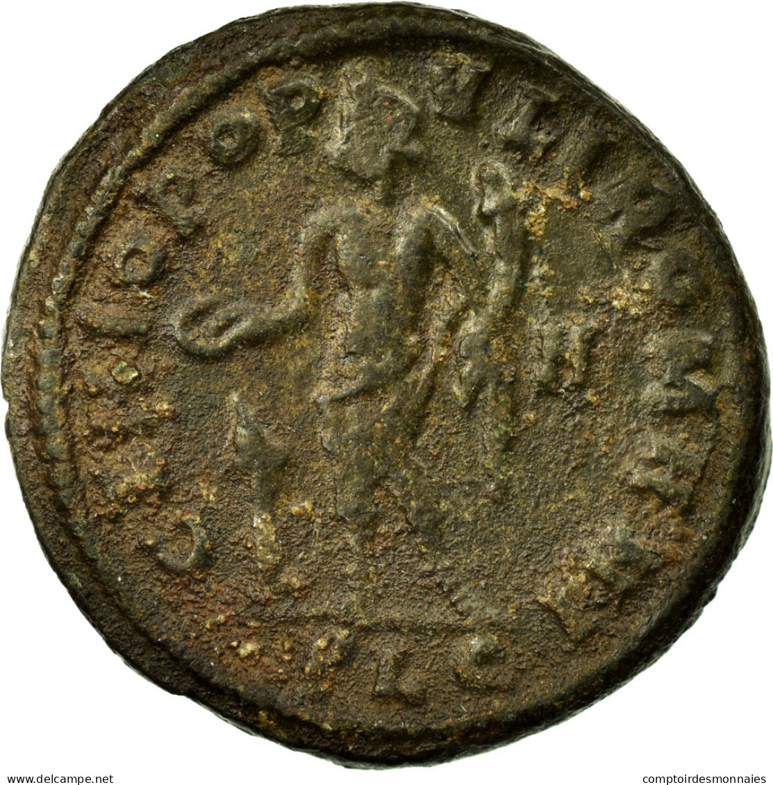 Monnaie, Constantin I, Follis, AD 307, Lyon - Lugdunum, TB, Bronze, RIC:212b - L'Empire Chrétien (307 à 363)