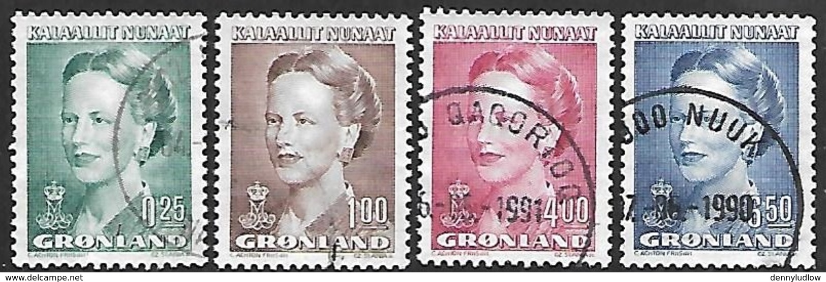 Greenland  1990 4 Diff Portraits Used  2016 Scott Value $5.25 - Used Stamps