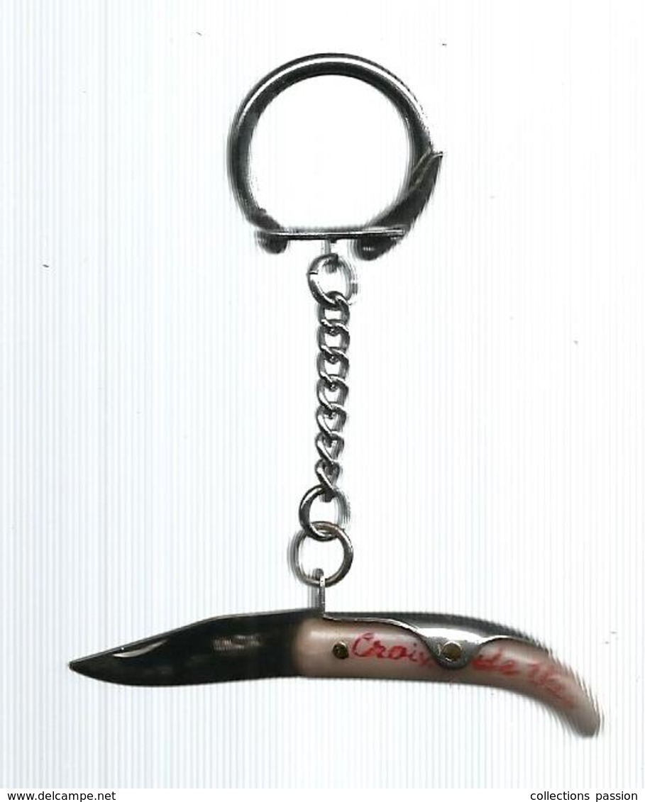 Porte Clefs, Clés , Couteau , Lame Inox , VENDEE , CROIX DE VIE , 2 Scans ,  Frais Fr 1.95 E - Porte-clefs