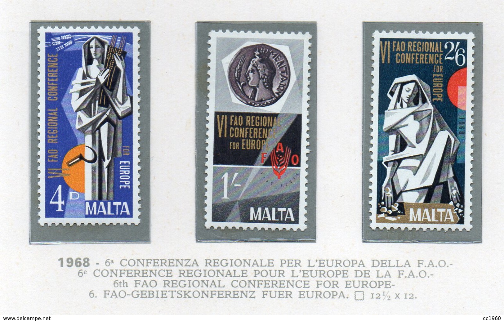 Malta - 1968 - 6^ Conferenza Regionale Per L'Europa Della F.A.O. - 3 Valori - Nuovi - Vedi Foto - (FDC14019) - Malta