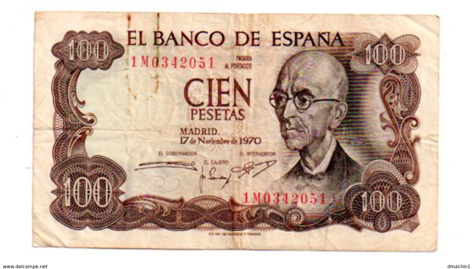 Espagne - 100 Pesetas De 1970-1M-voir état - 100 Pesetas