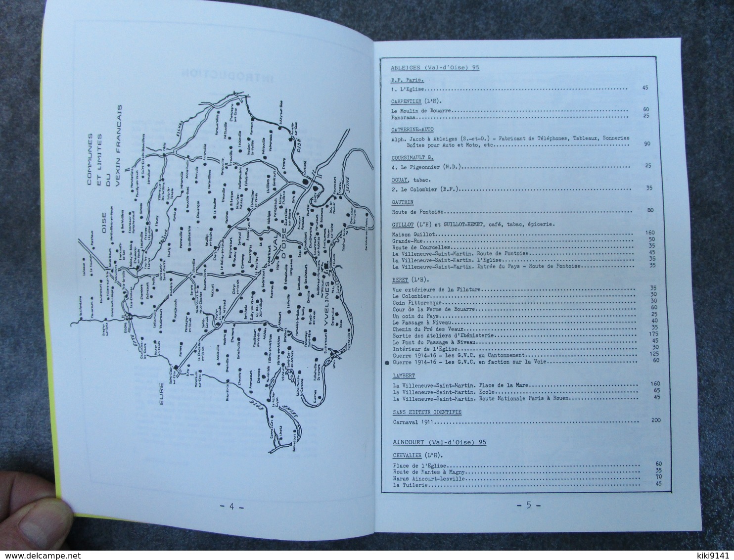 Catalogue Des Cartes Postales Anciennes Du VEXIN FRANCAIS Par Georges MERCIER - Volume 1 (160 Pages) - Livres & Catalogues