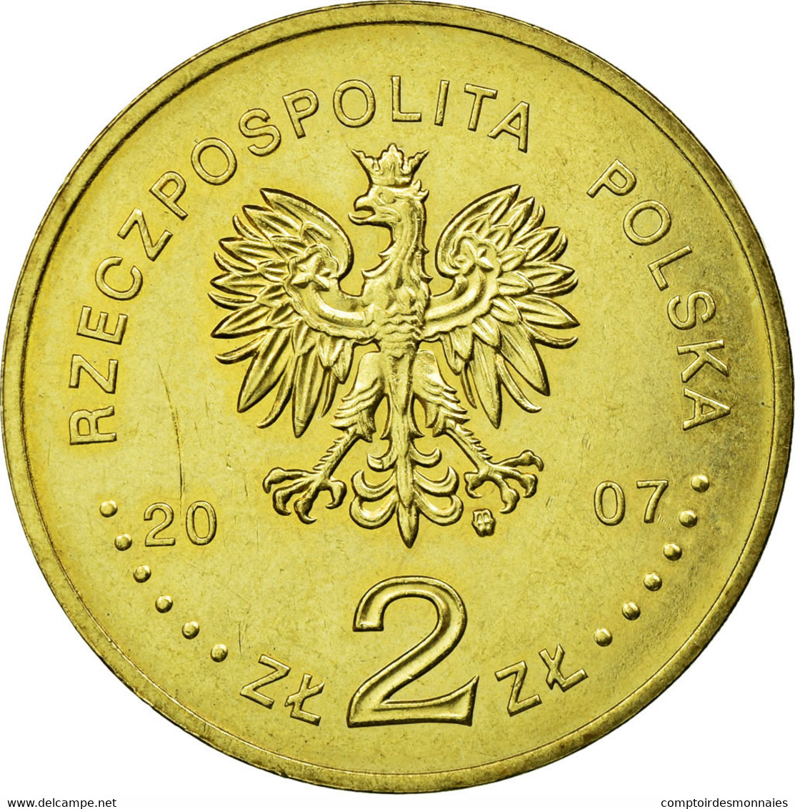 Monnaie, Pologne, 2 Zlote, 2007, Warsaw, TTB, Laiton, KM:594 - Polonia