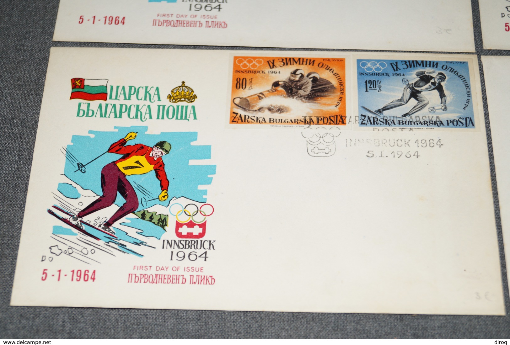 lot de 6 courrier avec timbres Russes pour les jeux olympiques Hivers 1964,Innsbruck,collection