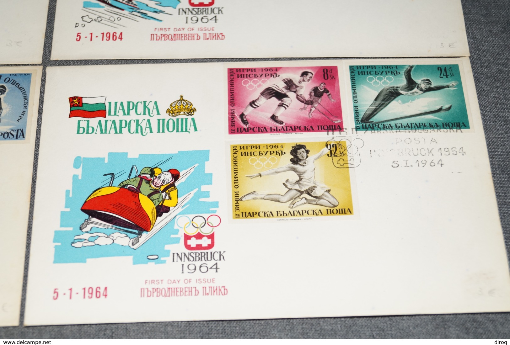 lot de 6 courrier avec timbres Russes pour les jeux olympiques Hivers 1964,Innsbruck,collection