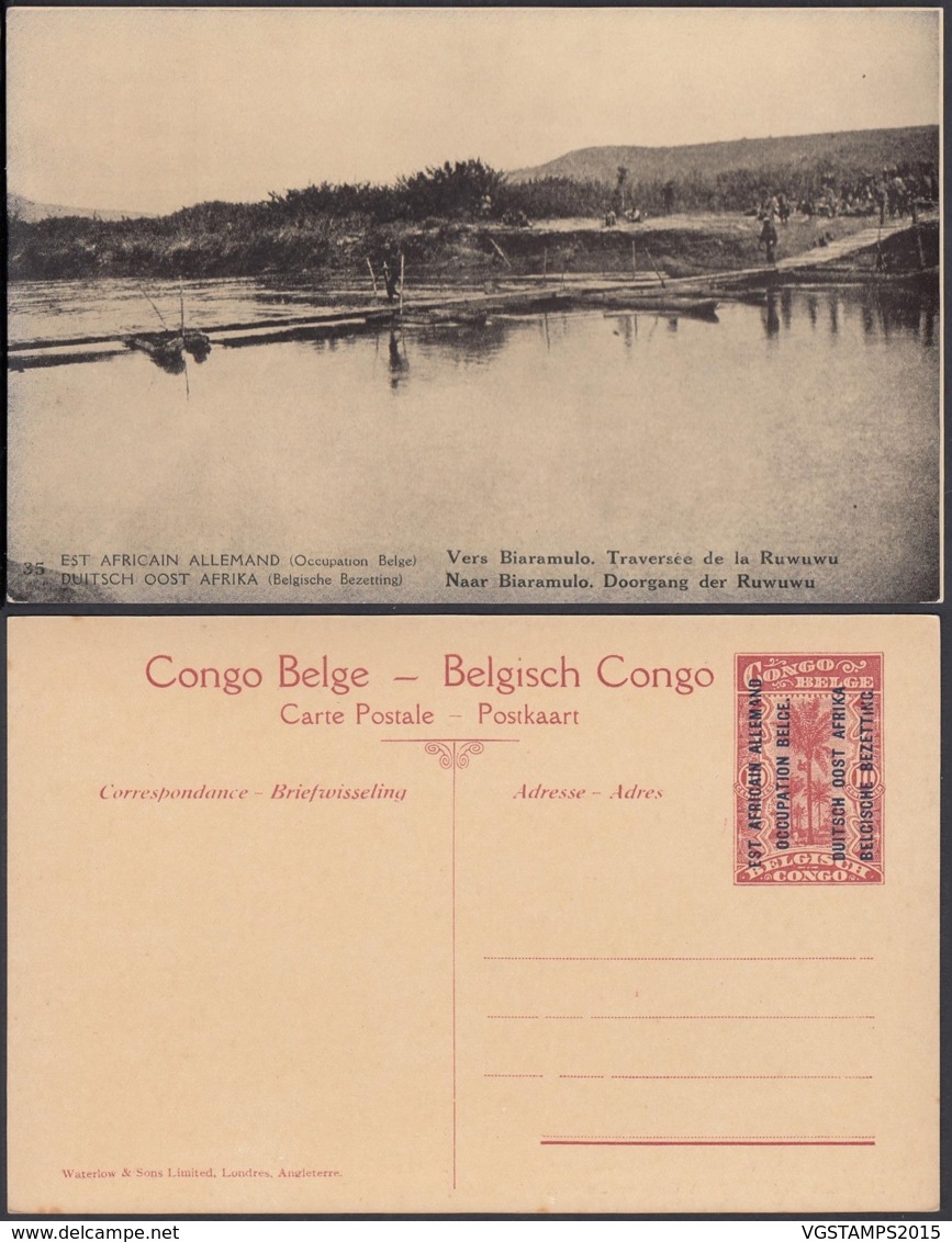 Congo Belge  - Entier Postal Nr. 35 - Est Africain Allemand-Occupation Belge- Traversée De La Ruwuwu (DD) DC1766 - Postwaardestukken