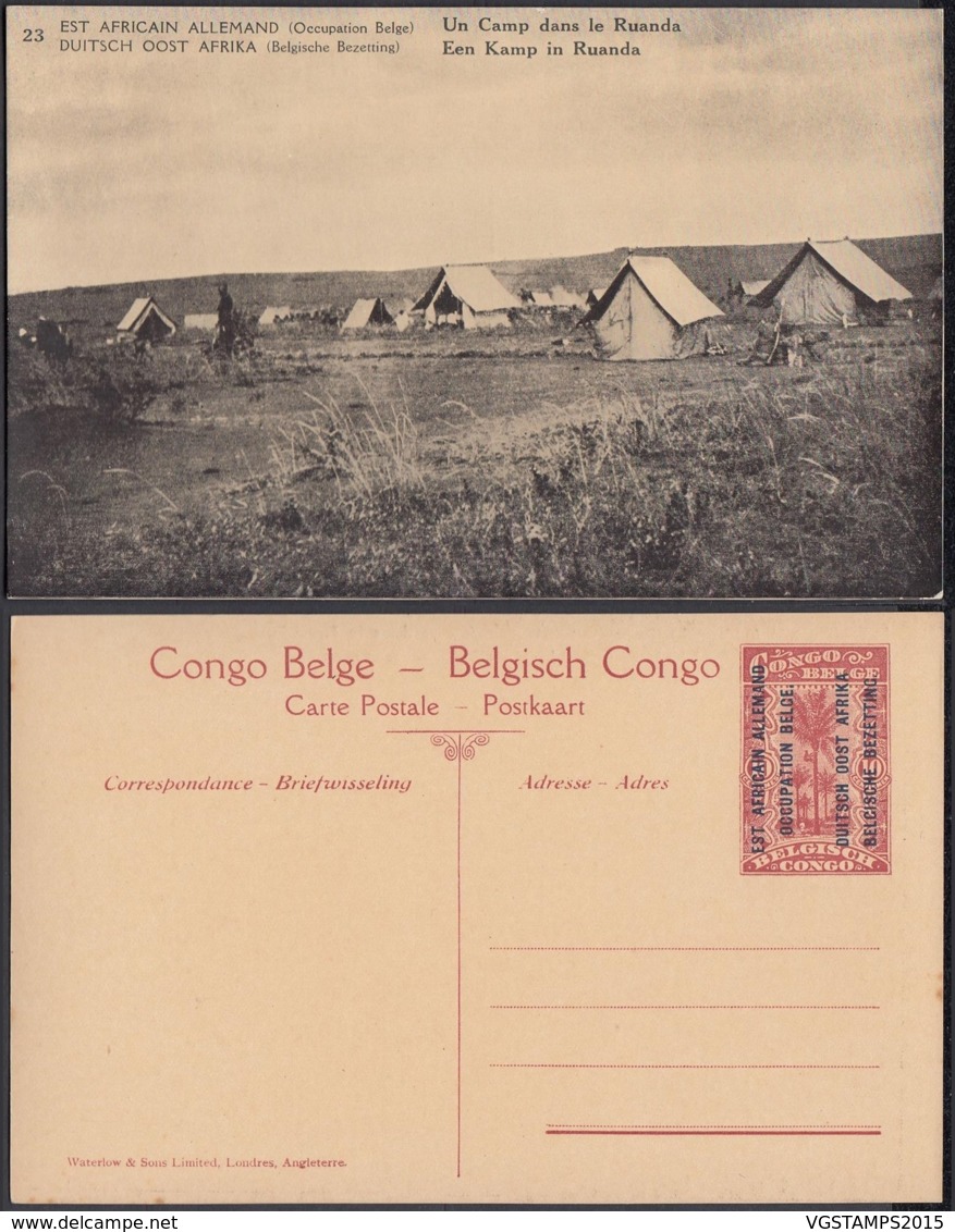 Congo Belge  - Entier Postal Nr. 23 - Est Africain Allemand-Occupation Belge-Un Camp Dans Le Ruanda  (DD) DC1776 - Postwaardestukken