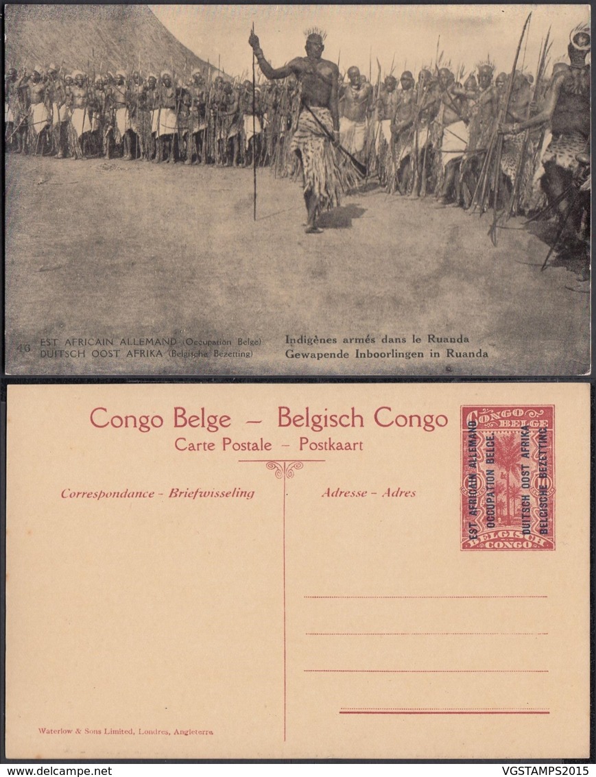 Congo Belge  - Entier Postal Nr. 46 - Est Africain Allemand-Occupation Belge-Indigènes Armés Dans Le Ruanda  (DD) DC1786 - Entiers Postaux