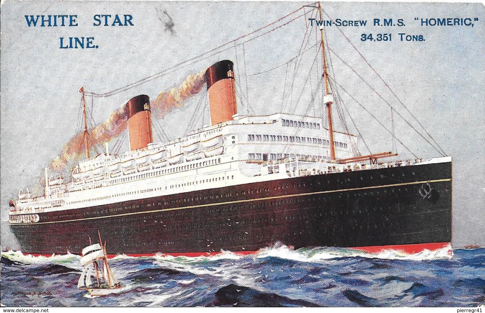 CPA-1920-PAQUEBOT-WHITE STAR LINE-COLOMBUS1913/1922 Puis 1922/1938-R.M.S HOMERIC-Ligne SOUTHAMPTON/NEW YORK/ USA-TBE - Paquebots