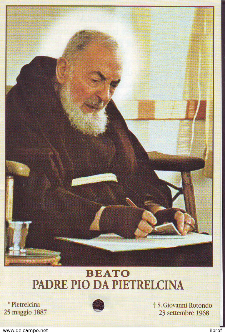 Reliquia Di Beato Padre Pio Che Scrive, Santino Pieghevole Con Preghiera - Religion & Esotérisme