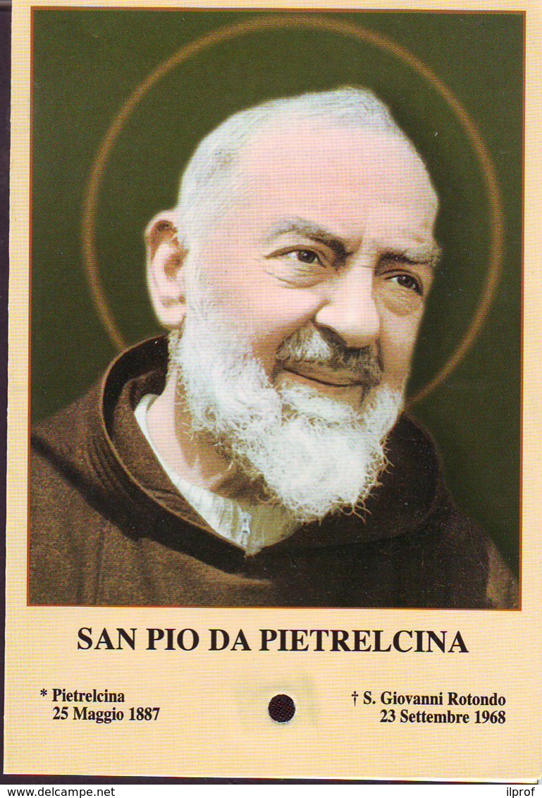 Reliquia Di San Pio Da Pietrelcina Pensieroso, Santino Pieghevole Con Preghiera - Religione & Esoterismo