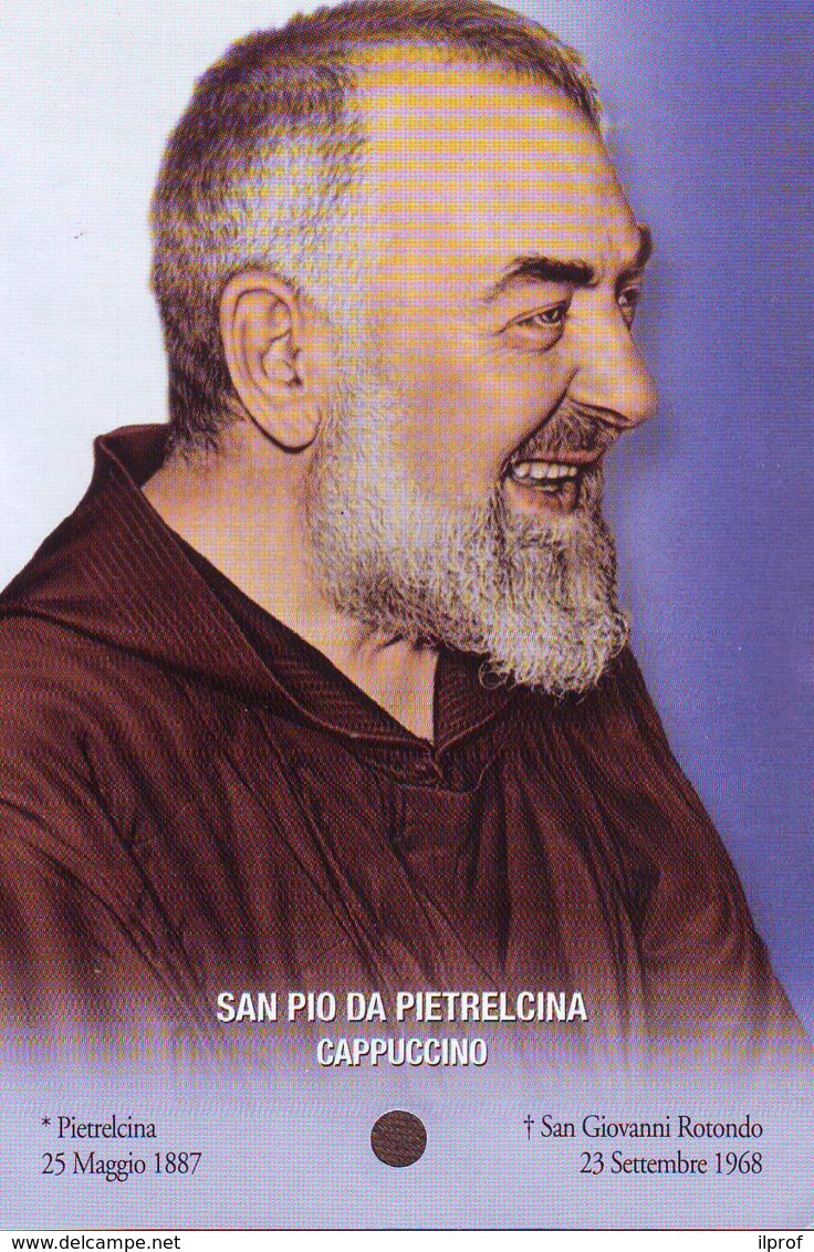 Reliquia Di San Pio Da Pietrelcina Sorridente, Santino Pieghevole Con Preghiera - Religion & Esotérisme