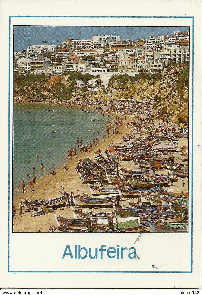 Albufeira (Algarve, Portugal) Playa, The Beach, La Plage, Der Strand, Spiaggia Con Barche - Autres & Non Classés