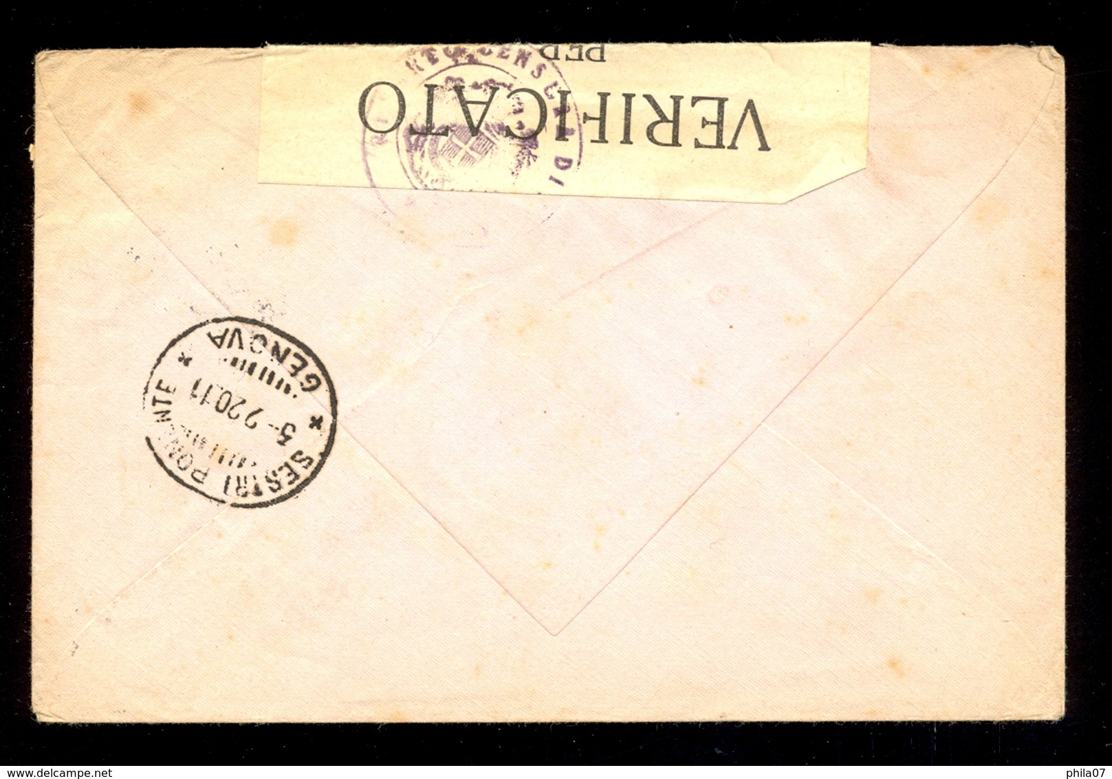 ITALY, DALMATIA, CROATIA - Letter Sent From Zadar To A Place Near Genova 31.01.1920., Censored / 2 Scans - Altri & Non Classificati