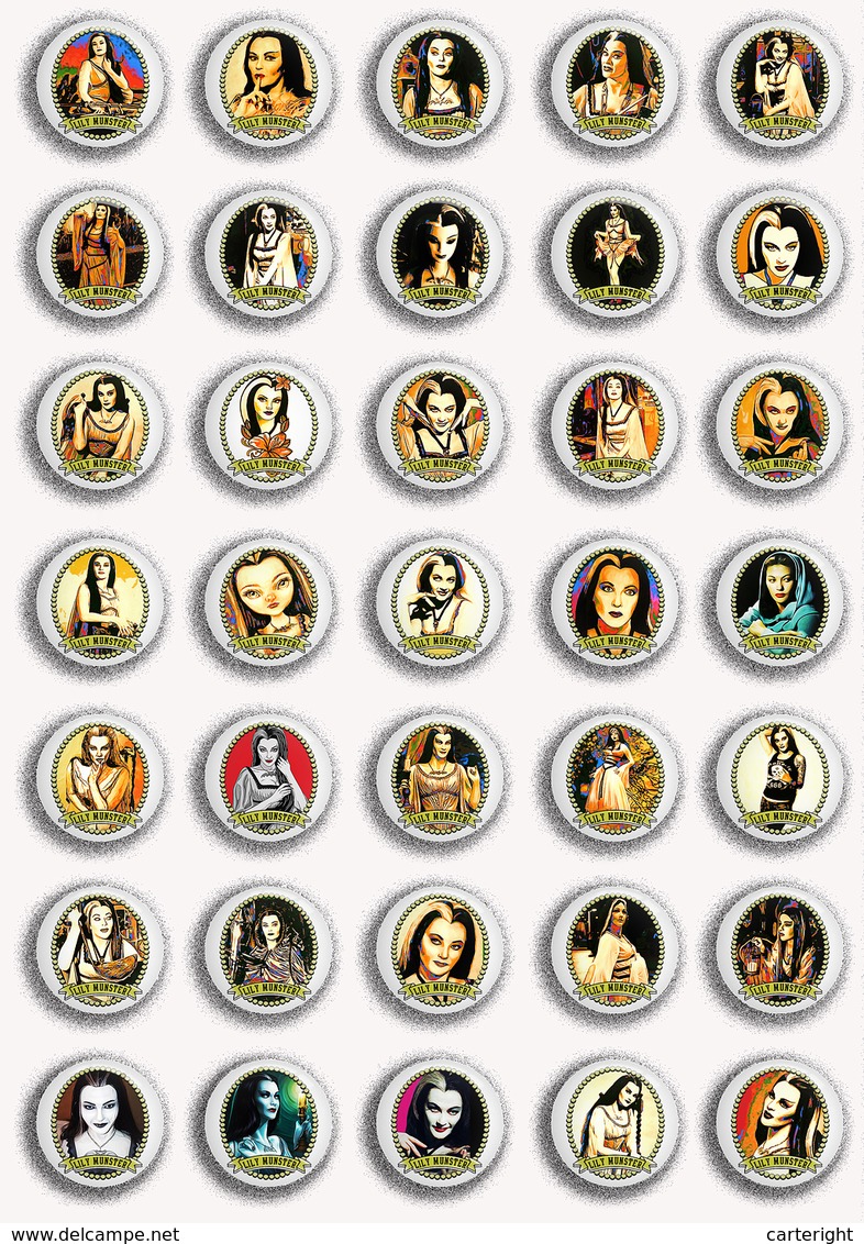 35 X The Munsters LILY Movie Film Fan ART BADGE BUTTON PIN SET 1 (1inch/25mm Diameter) - Films