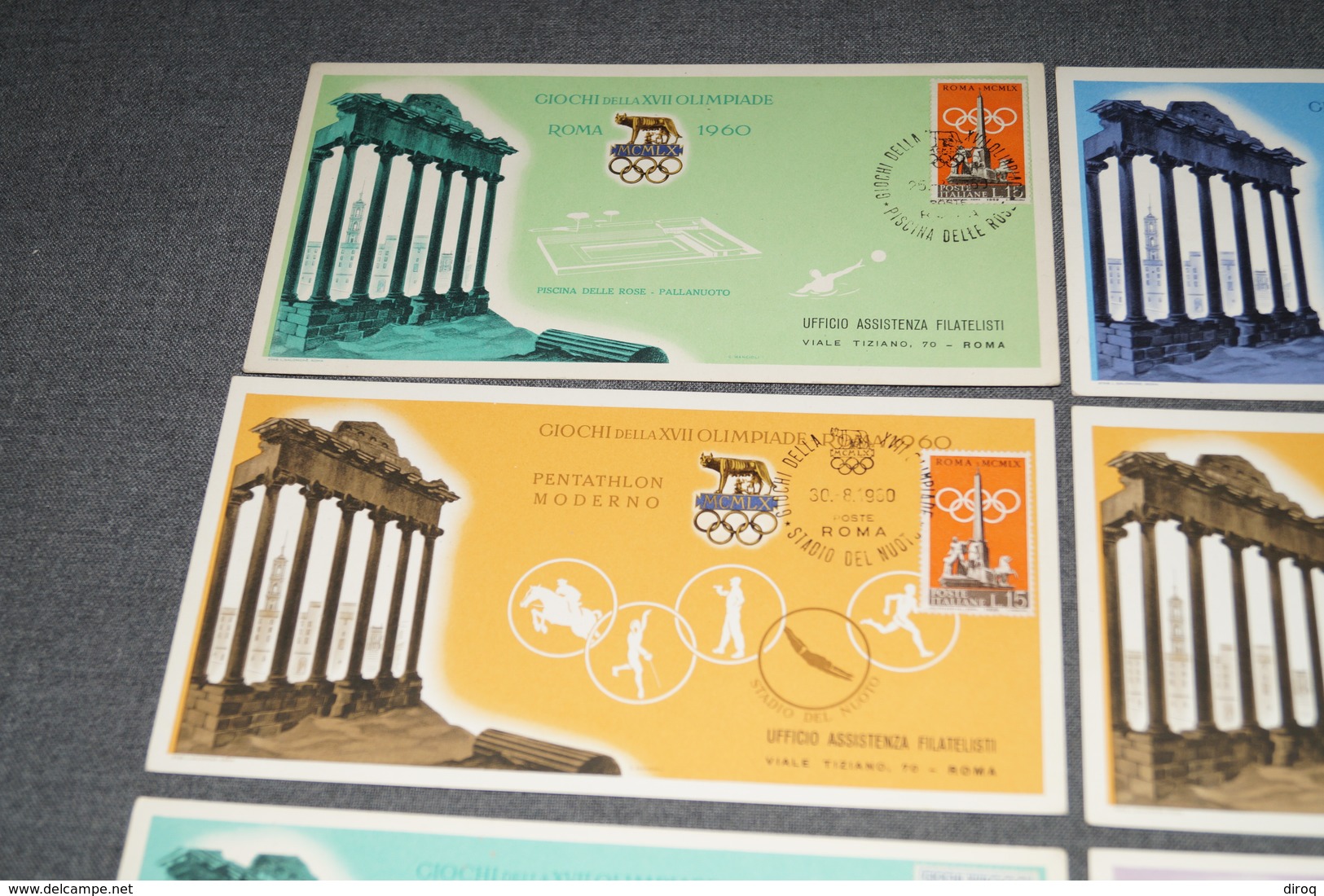 Lot De 11 Cartes Avec Timbres Pour Les Jeux Olympiques 1960,Rome,collection - Estate 1960: Roma